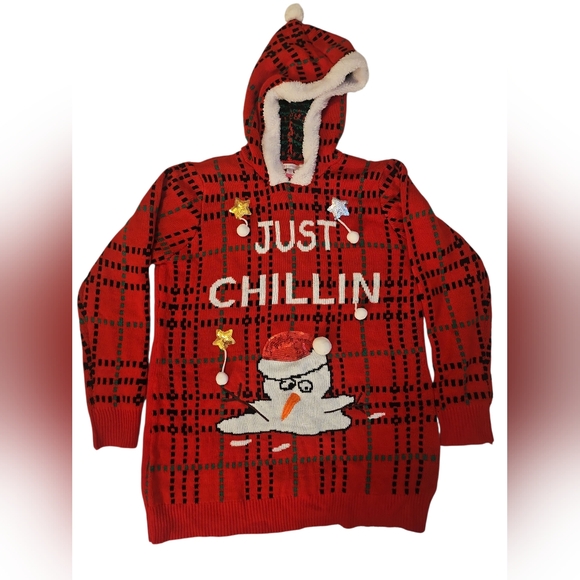 No Boundaries Sweaters - No Boundaries Ugly Christmas Sweater Hooded Just Chillin